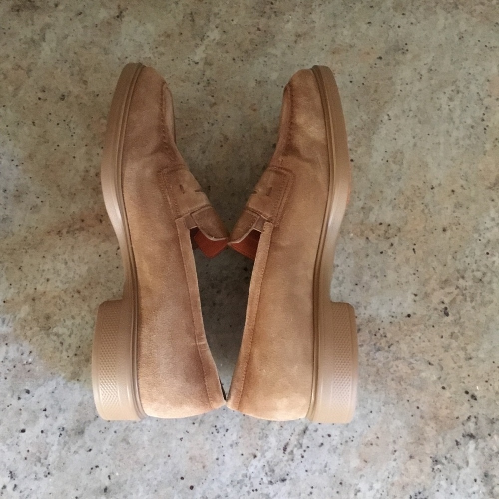 Santoni Easy Sand Suede Slip On Loafers - Picture 11 of 14